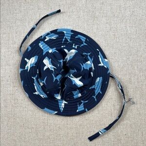 Hanna Andersson Navy Shark Print Bucket Hat